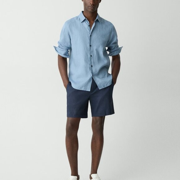 Theory Men's Curtis Linen Shorts Sz 33 - Picture 1 of 6